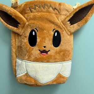 Light Brown Eevee Plush Pouch with Cute Features